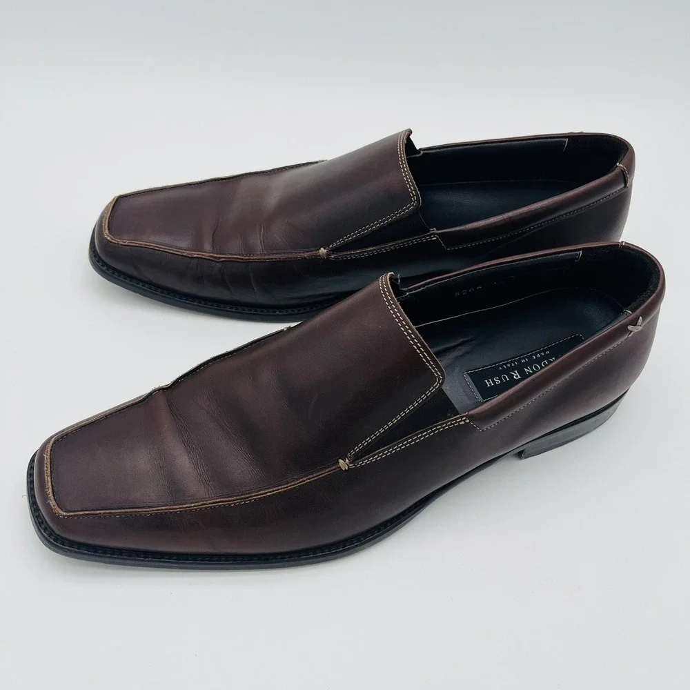 Gordon Rush Shane Men's Size 13 Brown Leather Casual Slip On Loafers Shoes